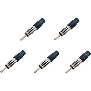 5 Pack Car Antenna Adapter Replacement DIN Plug Universal DIY Teminal End Male Jack Connector for Vehicle Auto CD Radio Aerial Wire Audio Stereo DVD Navigation Player Head Unit Repair