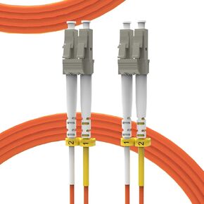 Fiber Optic Cable,OM1 LC to LC Fiber Patch Cable 0.2m(7inch),Length Options: 0.2m-20m,1G/10GB 62.5/125μm Multimode Duplex LC-LC Fiber Jumper Cable Cord LSZH(Orange)