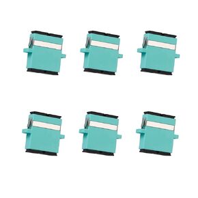 6 pcs SC Fiber Optical Coupler SC OM3 Multimode (MM) Duplex Fiber Optic Adapter SC Female to SC Female OM3 Duplex Multi Mode Network Internet Connector Adapter