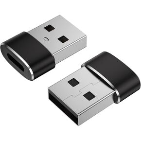 Meliya USB C to USB Adapter 2 Pack, Type C Female to USB A Male Charger Cable Converter for iWatch Ultra 9 8 7 SE,iPhone 15 14 13 12 11 Pro Max,iPad Pro Air 9 10 6 Mini (Black+Black)