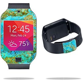 MightySkins Skin Compatible with Samsung Galaxy Gear 2 Neo Smart Watch Cover Skins Sticker Watch Teal Marble