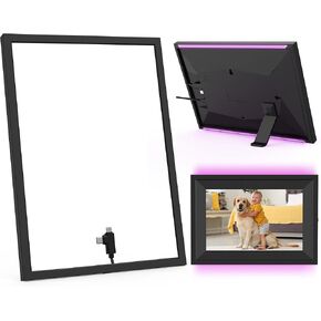 BIGASUO LED Light Outer Frame for Digital Picture Frame 102K/102KZ/112K, 7 Lighting Colors & Brightness Dimmable, Create Unique Ambience Lighting Effects for Photos/Videos