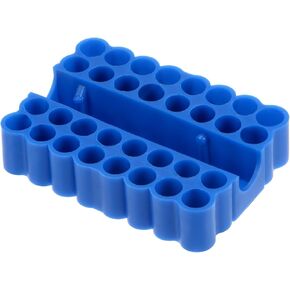 Plastic Hex Shank Screwdriver Bit Holder Organizer 32 Holes 1/4 Inch Plastic Drill Bits Storage Case for Any 1/4" Hex Shank Metal Driver Bits Use, Blue