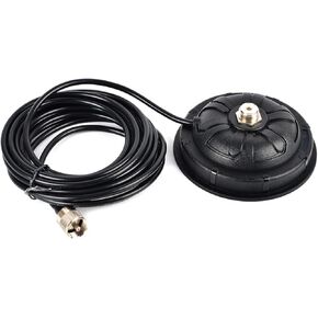 4.5 Inch SO239 Mobile Magnetic Antenna Mount,16.4 ft.RG-58 Cable with PL-259,for HF VHF UHF Mobile Ham Radio Antenna