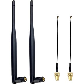 2 Sets 915MHz LoRa Antenna 5DBi SMA Male Omni-directional antenna+ 10cm IPEX to SMA female Extension Cable for Meshtastic LoRA ESP32 LoRa OLED Board