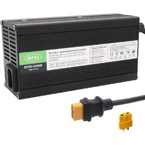 54.6V 10A Charger 13S 48V Li-ion Battery Smart Charger for Lipo/LiMn2O4/LiCoO2 Battery Charger Black Aluminum Case Safe and Durable (XT60 Male Plug) in Kuwait