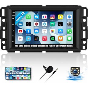 Android 13 Double Din Car Stereo for GMC Sierra Chevy Silverado Yukon Chevrolet Buick with WiFi GPS,7 Inch Touch Screen GMC Sierra Car Radio with Mirror Link,Bluetooth FM/RDS,SWC+Backup Camera in Saudi Arabia