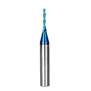 Ruhi U2105A Plunge Up Cut Spiral Router Bit SupeRun Coated Solid Carbide 1/16" X 1/2" X 1/4" X 2" Shank