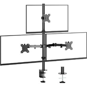 Triple Monitor Desk Mount for 17 to 32 inch Screens,Each Arm Holds up 17.6 lbs,3 Monitor Stand with Tilt,Swivel,Rotate,VESA Mount 75/100x100mm