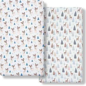 Super Soft Stretch Knit Crib Sheet Fitted Sheet Organic crib sheets 2 Piece Fits Standard Toddler Bed Mattresses Boys Girls Unisex Microfiber 52" x 28" Rainbow Whale and Elephant in Saudi Arabia