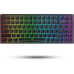 DREVO Gramr V2 TE 84 Key RGB Backlight Mechanical Gaming Keyboard Red Switch TKL 75% USB Wired Keyboard-Black