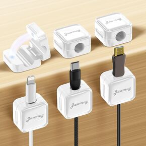 6 Pack Magnetic Cable Clips Cord Holder, Easy Secure Adhesive Cable Management, Cable Organizer Suitable for Office Desk, Car, Kitchen Wall, Desktop, Nightstand