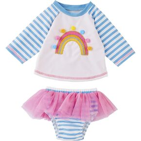 Mud Pie Girls Rash Guard Set, Rainbow