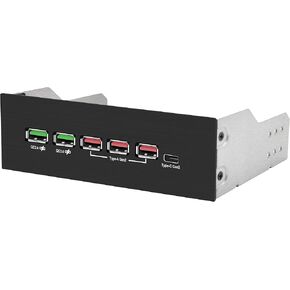 EZDIY-FAB 5.25in 10Gbps USB 3.1 Gen2 Hub ومنفذ Type-C، لوحة وصل USB أمامية مع QC 3.0 شحن سريع in Kuwait