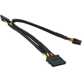 كابل طاقة COMeap SATA لسلسلة Dell Inspiron 3653 3650، SATA 15 Pin x2 إلى Mini 6 Pin ATX متوافق مع الجزء رقم GP2JM 13 بوصة (33 سم)