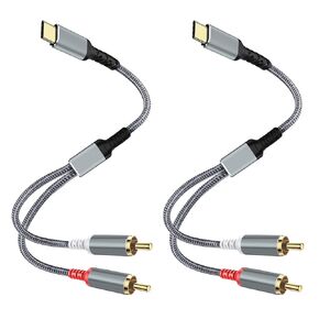USB C to RCA Audio Cable 3 FT 2 Pack, Type-C to RCA Male to Male Y RCA Splitter, 2RCA Jack USB-C Audio Cord Compatible with iPhone 15 Pro Max/15 Pro/15 Plus, iPad Pro, Samsung S23, Pixel 7 Pro