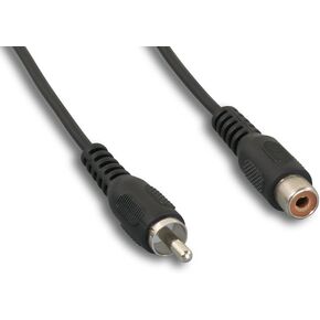 Standard RCA Composite Video Cable M/F, 6', 28AWG Audio Cable, Black (ZCAAFFMF-06)