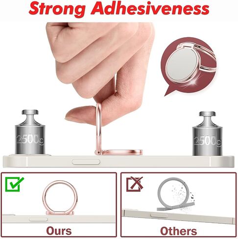 Cell Phone Ring Holder, Finger Ring Stand, 360 Degree Rotation Finger Ring Kickstand, Metal Grip for Magnetic Car Mount Compatible with Smartphones Accessories,Black Pink in Saudi Arabia