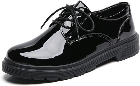 Women's Leather Chunky Platform Oxfords Classic Round Toe Lace-Up Anti-Slip Lug Soft Bottom Dress Shoes Casual Breathable Work Business Office Walking Shoe in Saudi Arabia