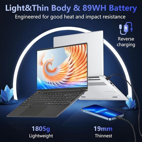 كمبيوتر محمول للألعاب KUU مقاس 15.6 بوصة، كمبيوتر محمول 16 جيجابايت DDR5 1 تيرابايت SSD، وحدة المعالجة المركزية Alder Lake-N100 (حتى 3.4 جيجا هرتز)، أجهزة كمبيوتر محمولة طويلة العمر، بطارية 98 وات، لوحة مفاتيح بإضاءة خلفية، بلوتوث 5.2، واي فاي 6، ويندوز 1 in Kuwait