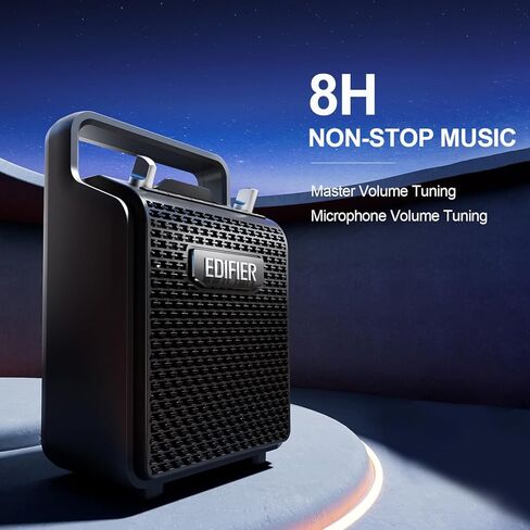 مكبر صوت بلوتوث عالي الصوت من Edifier PP205، مكبرات صوت محمولة بقدرة 24 وات لاسلكية مع بلوتوث 5.0، مدخل USB، نوع C، مدخل بطاقة Micro SD، وقت تشغيل 8 ساعات، ميكروفون سلكي مدعوم للأماكن الخارجية والحفلات والشاطئ والسفر in Kuwait