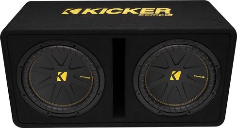 حاوية KICKER CompC ذات فتحات تهوية مزدوجة مع مكبرات صوت فرعية مقاس 12 بوصة (30 سم)|50DCWC122 |وتد بنمط صندوق السيارة|2 أوم|ذروة 1200 واط|300-600 واط RMS|تبريد الهواء القسري|رحلة متزايدة|سيارة، شاحنة، سيارات الدفع الرباعي in Saudi Arabia