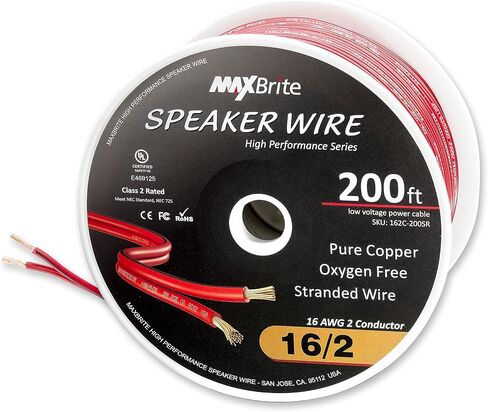 200 ft. 16 Gauge Stranded Flexible Dual Conductor Bonded Zip Cord Wire, Oxygen Free Pure Copper - UL Listed Class 2 in Kuwait