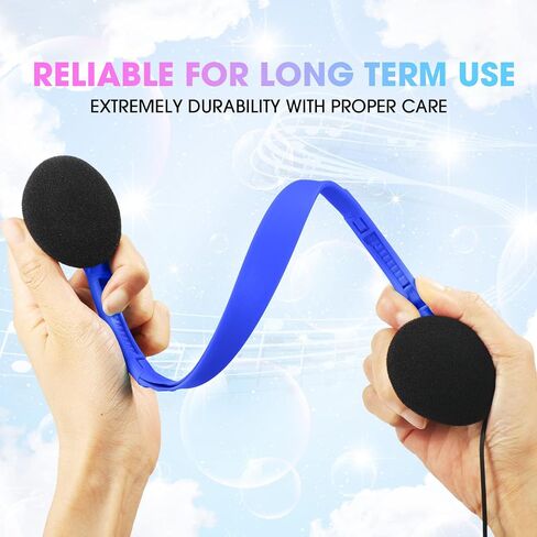 Chumia 50 Pcs Classroom Headphones Bulk Over The Head Headphones Over Ear Headsets Online Learning Earphones with 3.5 mm Headphone Plug for School Classroom Students Kids Teens Adults (Dark Blue) in Saudi Arabia
