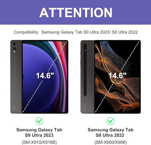 حافظة لوحة مفاتيح KVAGO لجهاز Samsung Galaxy Tab S9 Ultra / S8 Ultra 14.6 بوصة 2023-7 بإضاءة خلفية ملونة، لوحة لمس ذكية متعددة الإيماءات، لوحة مفاتيح مغناطيسية قابلة للفصل - حافظة واقية مع حامل قلم S، أزرق in Kuwait