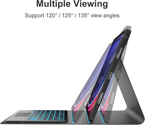 حافظة لوحة مفاتيح KVAGO لجهاز Samsung Galaxy Tab S9 Ultra / S8 Ultra 14.6 بوصة 2023-7 بإضاءة خلفية ملونة، لوحة لمس ذكية متعددة الإيماءات، لوحة مفاتيح مغناطيسية قابلة للفصل - حافظة واقية مع حامل قلم S، أزرق in Kuwait