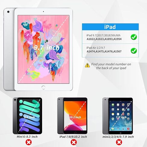 حافظة لوحة مفاتيح لجهاز iPad الجيل السادس / الخامس (موديل 2018 2017)، حافظة لوحة مفاتيح مقاس 9.7 بوصة لجهاز iPad Air 2/Air مع حامل أقلام، حافظة لوحة مفاتيح لاسلكية قابلة للفصل، خاصية النوم التلقائي، أخضر داكن in Kuwait