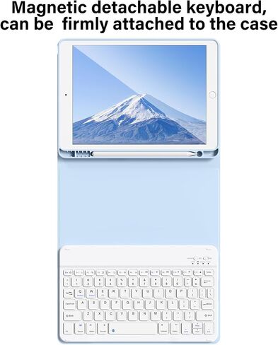 حافظة لوحة مفاتيح لجهاز iPad الجيل السادس / الخامس (موديل 2018 2017)، حافظة لوحة مفاتيح مقاس 9.7 بوصة لجهاز iPad Air 2/Air مع حامل أقلام، حافظة لوحة مفاتيح لاسلكية قابلة للفصل، خاصية النوم التلقائي، أخضر داكن in Kuwait