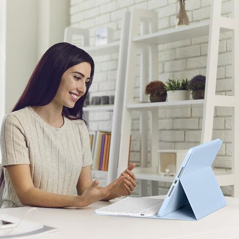 حافظة لوحة مفاتيح لجهاز iPad الجيل السادس / الخامس (موديل 2018 2017)، حافظة لوحة مفاتيح مقاس 9.7 بوصة لجهاز iPad Air 2/Air مع حامل أقلام، حافظة لوحة مفاتيح لاسلكية قابلة للفصل، خاصية النوم التلقائي، أخضر داكن in Kuwait