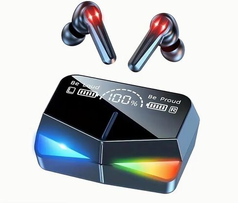 سماعات أذن ستيريو لاسلكية من إدواردز 5.3 بلوتوث - صوت غامر ممتاز، بطارية 24 ساعة، تصميم خفيف الوزن، ميكروفون مدمج، مقاومة للعرق، اتصال طويل المدى، أسود in Kuwait