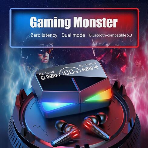 سماعات أذن ستيريو لاسلكية من إدواردز 5.3 بلوتوث - صوت غامر ممتاز، بطارية 24 ساعة، تصميم خفيف الوزن، ميكروفون مدمج، مقاومة للعرق، اتصال طويل المدى، أسود in Kuwait