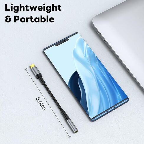 محول صوت USB C إلى 3.5 مم، (عبوة من قطعتين) كابل USB C إلى Aux Audio Dongle، متوافق مع Samsung Galaxy S23 S23+ S23 Ultra، S22 S21 S20 Plus/Ultra، iPad Pro، MacBook، Pixel (أسود) in Saudi Arabia