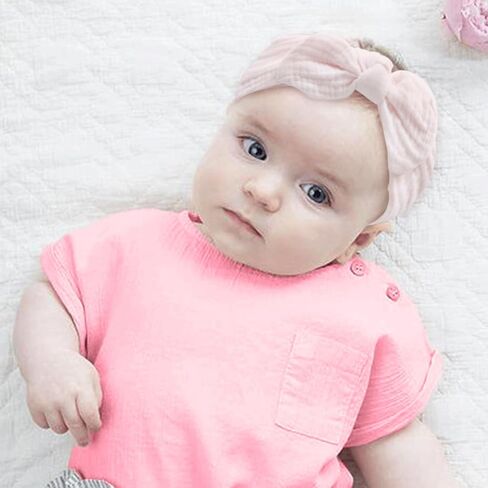 8 Pcs Baby Girl Headband Stretchy Bows Headbands Knot Hairbands Bow Handmade Soft Headband with Bow Newborns Infants Toddlers Baby Headband for Baby Girl Hair Accessories in Saudi Arabia