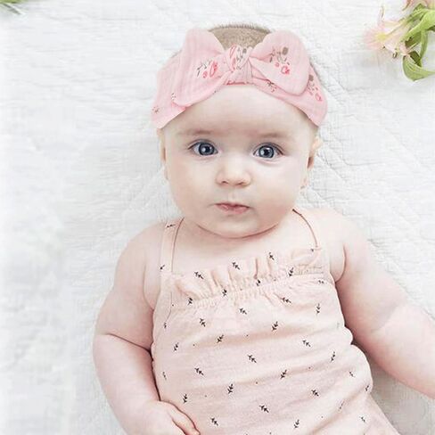 8 Pcs Baby Girl Headband Stretchy Bows Headbands Knot Hairbands Bow Handmade Soft Headband with Bow Newborns Infants Toddlers Baby Headband for Baby Girl Hair Accessories in Saudi Arabia