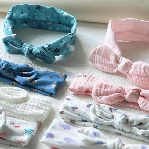 8 Pcs Baby Girl Headband Stretchy Bows Headbands Knot Hairbands Bow Handmade Soft Headband with Bow Newborns Infants Toddlers Baby Headband for Baby Girl Hair Accessories in Saudi Arabia