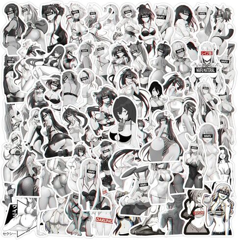 110PCS Waifu Stickers for Adults Funny Girls Stickers Pack, Kechup Waterproof Vinyl Adult Anime Stickers for Laptop Journaling Luggage Water Bottles Skateboard Phone in Saudi Arabia