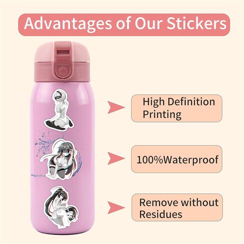 110PCS Waifu Stickers for Adults Funny Girls Stickers Pack, Kechup Waterproof Vinyl Adult Anime Stickers for Laptop Journaling Luggage Water Bottles Skateboard Phone in Saudi Arabia