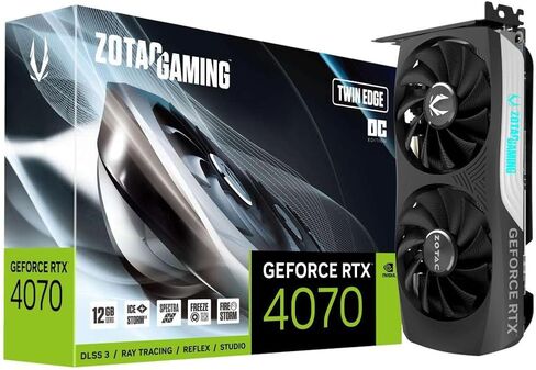 بطاقة رسومات ZOTAC GeForce RTX 4070 Twin Edge OC سعة 12 جيجابايت GDDR6X 192Bit DLSS 3 in Kuwait