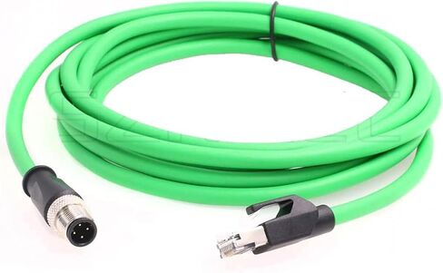 SZRMCC M12 Ethernet Cable D-Code 4 Pin Male to RJ45 Connector High Flex Cat5e Shielded Waterproof Network Cable for Industrial Camera Sensor (1m,Black) in Saudi Arabia