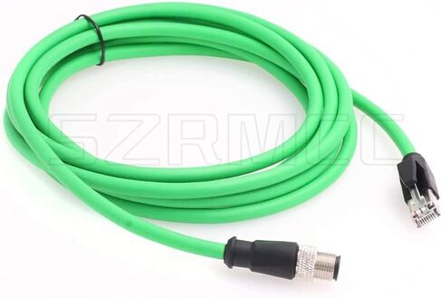 SZRMCC M12 Ethernet Cable D-Code 4 Pin Male to RJ45 Connector High Flex Cat5e Shielded Waterproof Network Cable for Industrial Camera Sensor (1m,Black) in Saudi Arabia