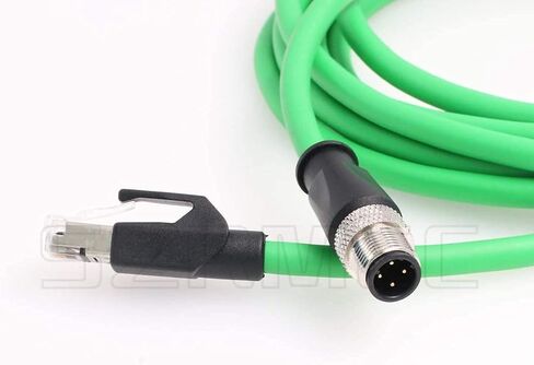 SZRMCC M12 Ethernet Cable D-Code 4 Pin Male to RJ45 Connector High Flex Cat5e Shielded Waterproof Network Cable for Industrial Camera Sensor (1m,Black) in Saudi Arabia