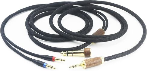 NewFantasia Replacement Audio Upgrade Cable 6N OCC Copper Silver Plated Cord Compatible with Denon AH-D7200 AH-D7100 AH-D9200 AH-D5200, for Focal Elear Headphone Walnut Wood Shell & 6.35mm Adapter in Saudi Arabia