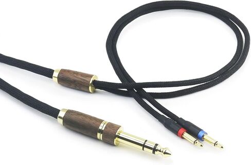 NewFantasia Replacement Audio Upgrade Cable 6N OCC Copper Silver Plated Cord Compatible with Denon AH-D7200 AH-D7100 AH-D9200 AH-D5200, for Focal Elear Headphone Walnut Wood Shell & 6.35mm Adapter in Saudi Arabia