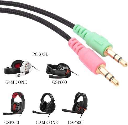 BUTIAO G4ME Cable Replacement Nylon Braided Audio Headphone Cord for Sennheiser G4ME ONE/GAME ZERO PC373D PC37X GSP350/ 500/600 Headphones (PC Cable) in Saudi Arabia