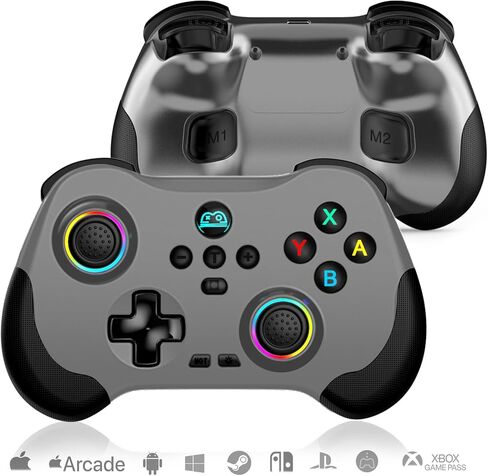 arVin Wireless Gamepad Controller for iPhone/iPad/Android/Tablet/Switch/PS4/PC with Hall Effect Sensing Joystick/RGB Light/Turbo/Back Key/6-Axis Gyro/Vibration/Play Xbox Cloud Gaming/Remote Play/CODM in Saudi Arabia