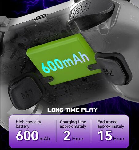 arVin Wireless Gamepad Controller for iPhone/iPad/Android/Tablet/Switch/PS4/PC with Hall Effect Sensing Joystick/RGB Light/Turbo/Back Key/6-Axis Gyro/Vibration/Play Xbox Cloud Gaming/Remote Play/CODM in Saudi Arabia